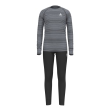 Odlo Langarmshirt + Hose Active Warm Eco (warm, weich, Innenseite angeraut) Unterwäsche grau/schwarz Kinder